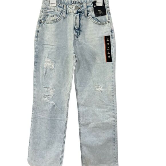Girls Light Blue Distressed Jeans - Picture 1 of 1